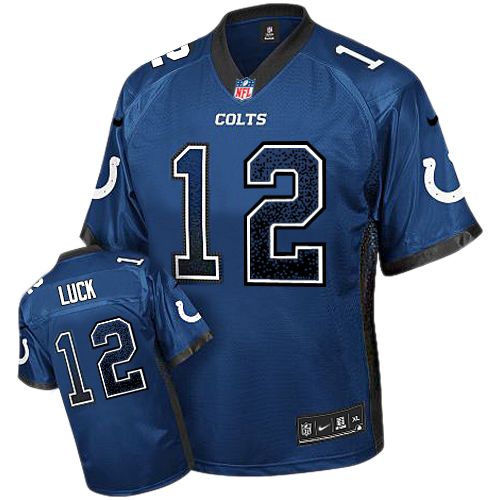 Men's Elite Andrew Luck Nike Jersey Royal Blue - #12 Drift Fashion NFL Indianapolis Colts